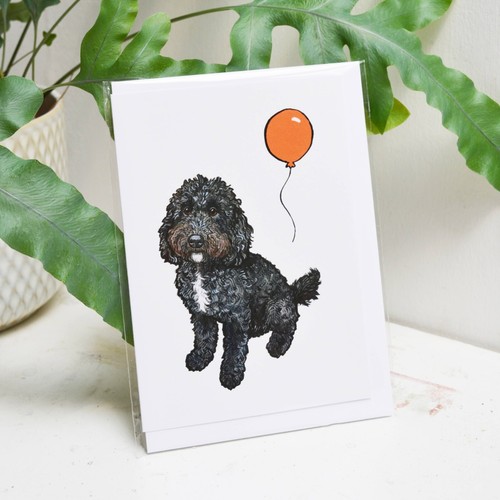 Black white cockapoo - black,