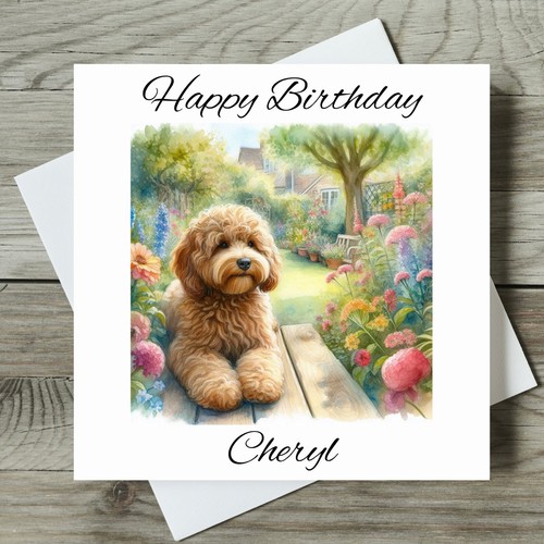 Cockapoo birthday card - cockapoo,