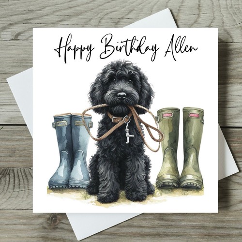Cockapoo birthday card - cockapoo,