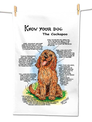 Cockapoo tea towel - cockapoo,