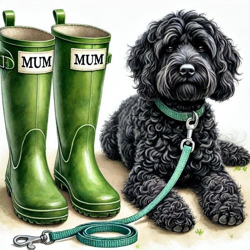 Single luxury black cockapoo - black,