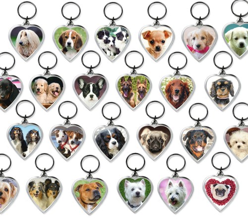 Dog keyrings heart - keyrings, shape