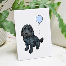 Black Cockapoo Birthday Card -