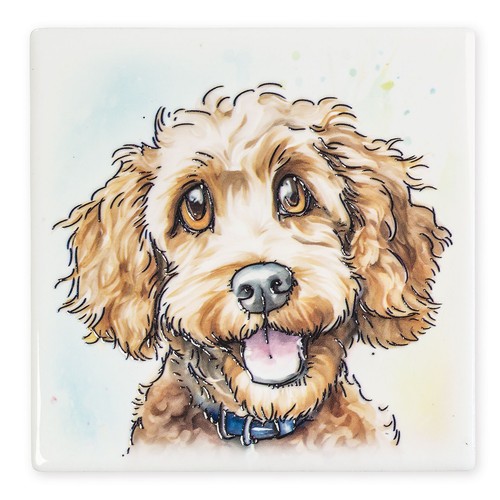 Cockapoo dog ceramic - cockapoo,