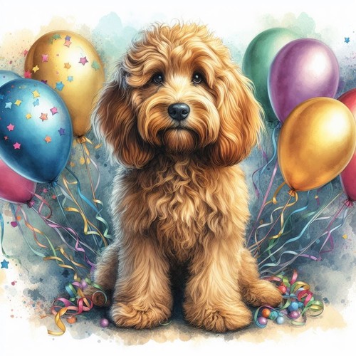 Luxury cockapoo birthday card - cockapoo,