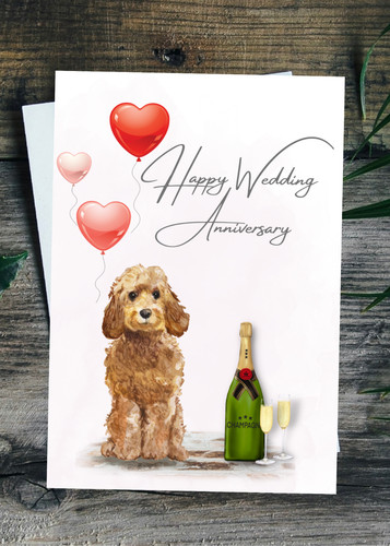 Dog wedding anniversary card - wedding,